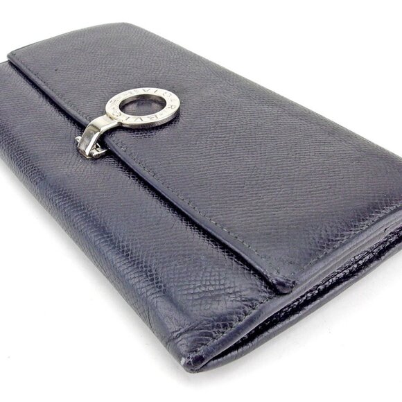 BVLGARI Long Wallet Bulgari Bulgari Leather Authentic USED - Picture 3 of 8